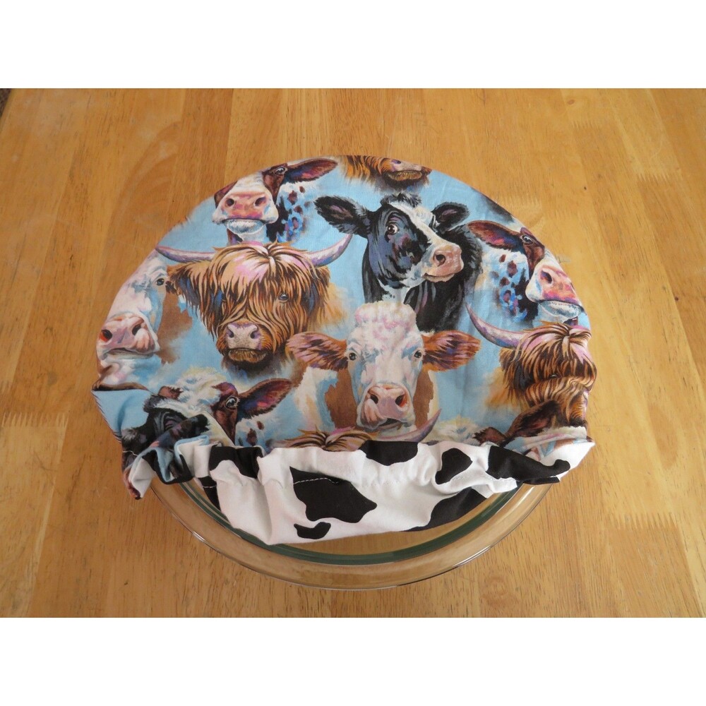 Kitchenaid Bowl Cover Reversible Cows and Black and White Cow Print